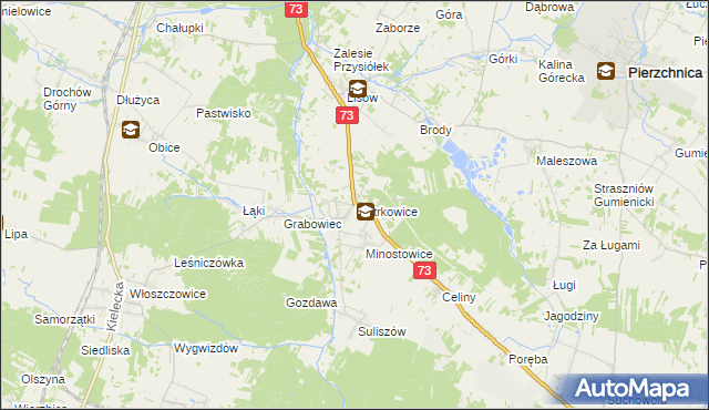 mapa Piotrkowice gmina Chmielnik, Piotrkowice gmina Chmielnik na mapie Targeo
