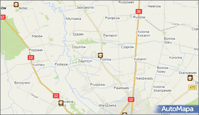 mapa Piotrów gmina Blizanów, Piotrów gmina Blizanów na mapie Targeo