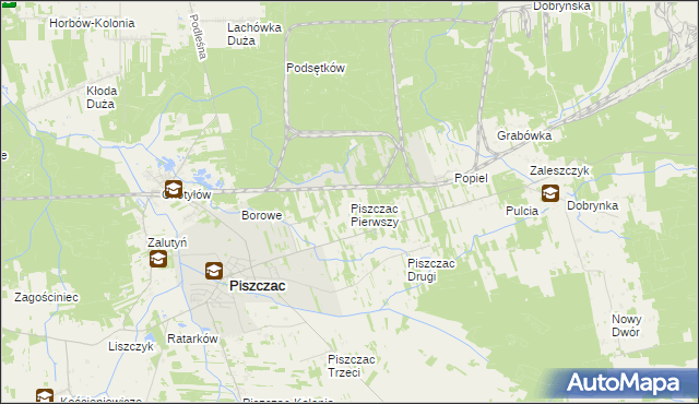 mapa Piszczac Pierwszy, Piszczac Pierwszy na mapie Targeo