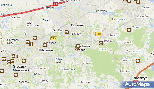 mapa Podkowa Leśna, Podkowa Leśna na mapie Targeo