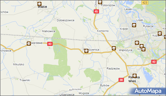 mapa Pokrzywnica gmina Reńska Wieś, Pokrzywnica gmina Reńska Wieś na mapie Targeo