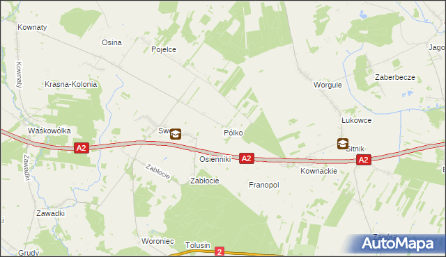 mapa Pólko gmina Biała Podlaska, Pólko gmina Biała Podlaska na mapie Targeo