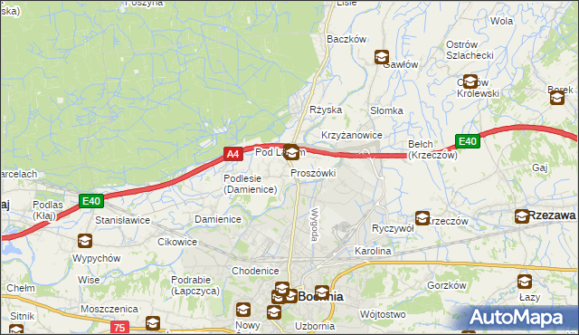 mapa Proszówki, Proszówki na mapie Targeo