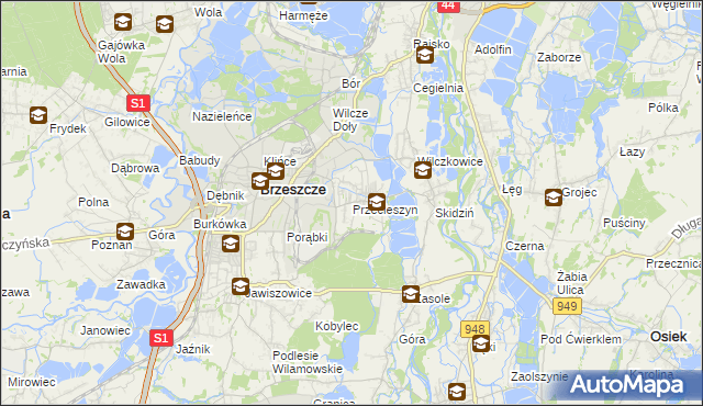 mapa Przecieszyn, Przecieszyn na mapie Targeo