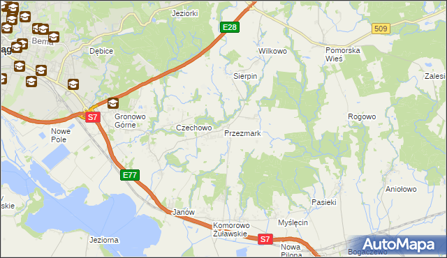 mapa Przezmark gmina Elbląg, Przezmark gmina Elbląg na mapie Targeo