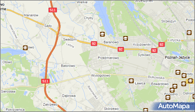 mapa Przeźmierowo, Przeźmierowo na mapie Targeo