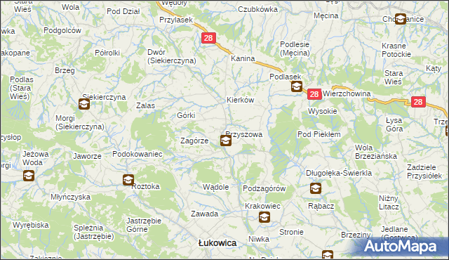 mapa Przyszowa, Przyszowa na mapie Targeo