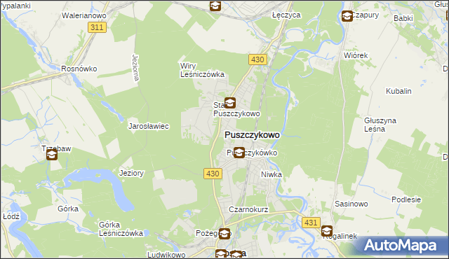 mapa Puszczykowo powiat poznański, Puszczykowo powiat poznański na mapie Targeo