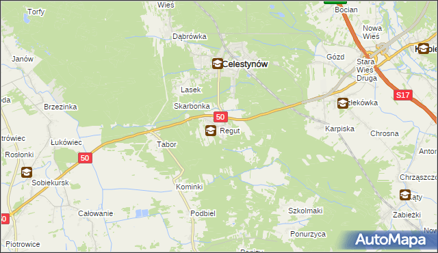 mapa Regut, Regut na mapie Targeo