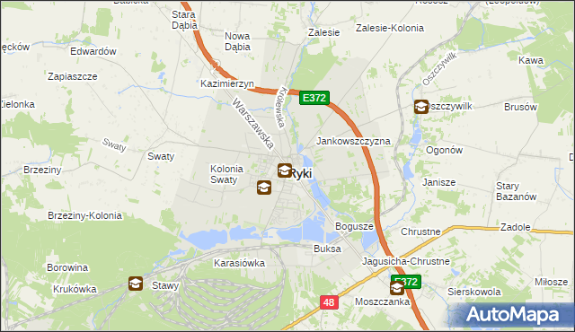 mapa Ryki, Ryki na mapie Targeo