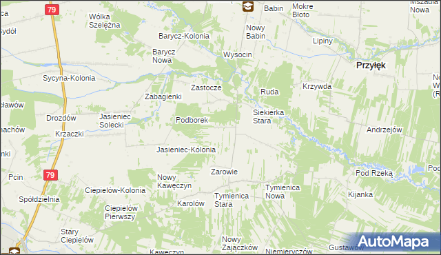 mapa Siekierka Nowa, Siekierka Nowa na mapie Targeo