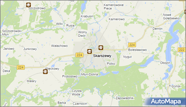 mapa Skarszewy powiat starogardzki, Skarszewy powiat starogardzki na mapie Targeo