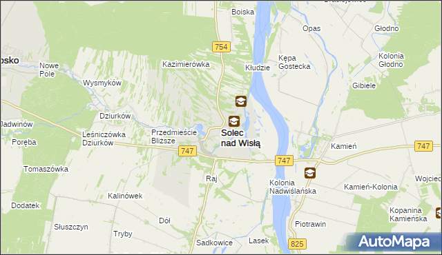 mapa Solec nad Wisłą, Solec nad Wisłą na mapie Targeo