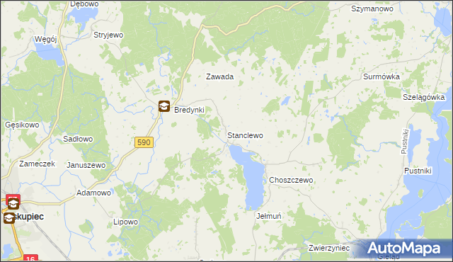 mapa Stanclewo, Stanclewo na mapie Targeo