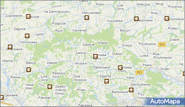 mapa Stanisław Górny, Stanisław Górny na mapie Targeo