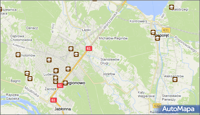 mapa Stanisławów Drugi gmina Nieporęt, Stanisławów Drugi gmina Nieporęt na mapie Targeo