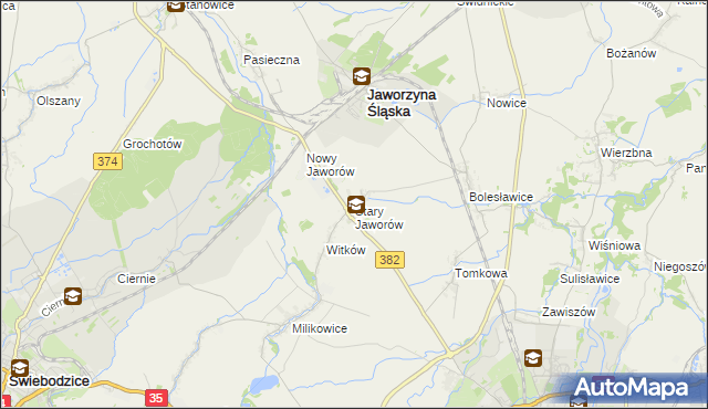 mapa Stary Jaworów, Stary Jaworów na mapie Targeo