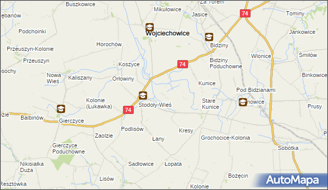 mapa Stodoły-Kolonie, Stodoły-Kolonie na mapie Targeo