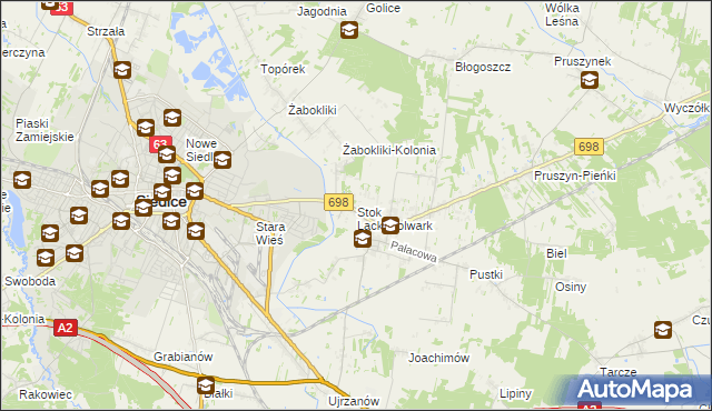 mapa Stok Lacki-Folwark, Stok Lacki-Folwark na mapie Targeo