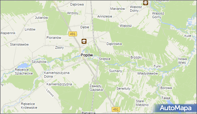 mapa Strębce, Strębce na mapie Targeo