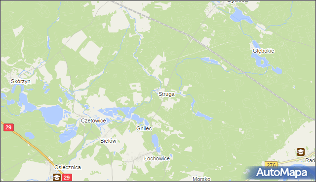 mapa Struga gmina Bytnica, Struga gmina Bytnica na mapie Targeo