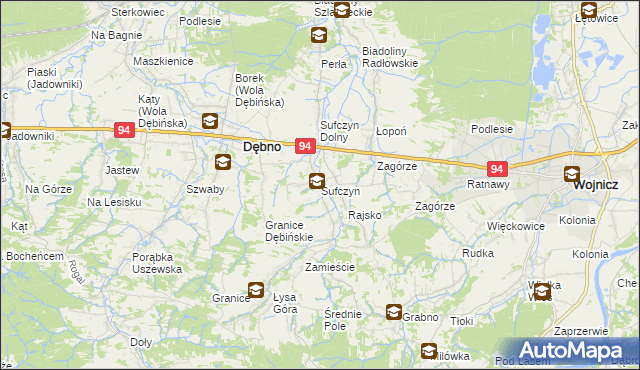 mapa Sufczyn gmina Dębno, Sufczyn gmina Dębno na mapie Targeo