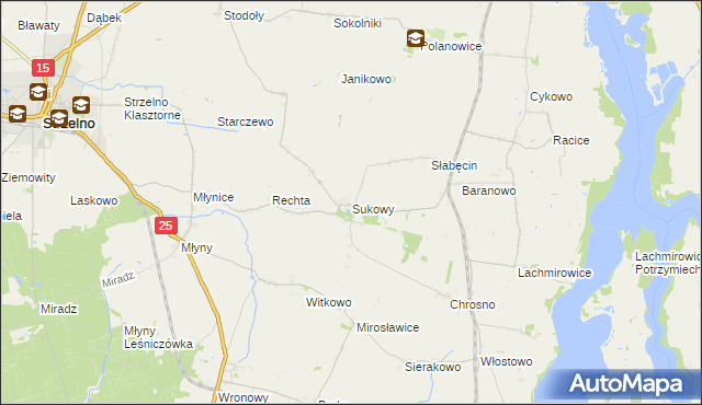 mapa Sukowy, Sukowy na mapie Targeo