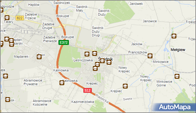 mapa Świdnika, Świdnik na mapie Targeo