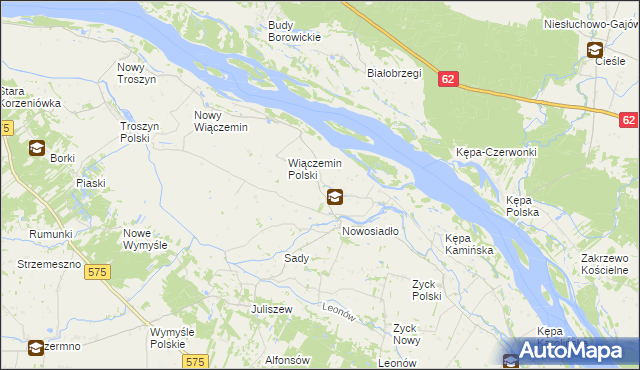 mapa Świniary gmina Słubice, Świniary gmina Słubice na mapie Targeo