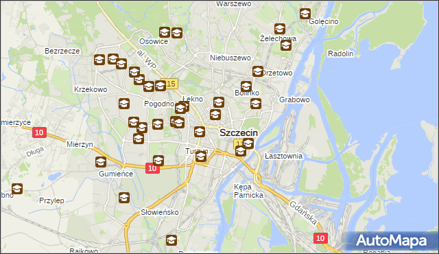 mapa Szczecina, Szczecin na mapie Targeo