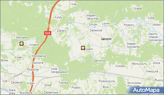 mapa Szyperki, Szyperki na mapie Targeo