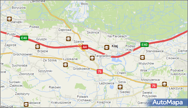 mapa Targowisko gmina Kłaj, Targowisko gmina Kłaj na mapie Targeo
