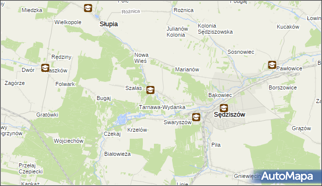mapa Tarnawa gmina Sędziszów, Tarnawa gmina Sędziszów na mapie Targeo