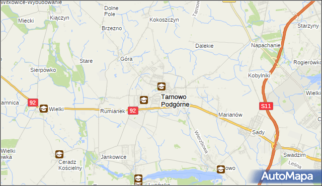 mapa Tarnowo Podgórne, Tarnowo Podgórne na mapie Targeo