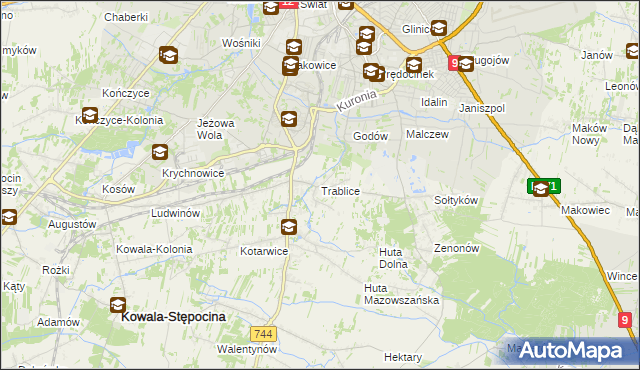 mapa Trablice, Trablice na mapie Targeo