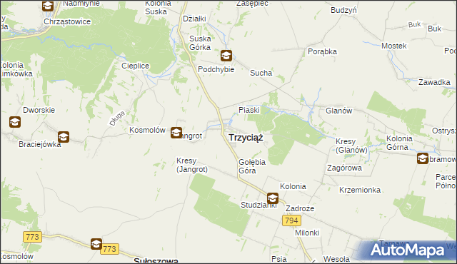 mapa Trzyciąż, Trzyciąż na mapie Targeo