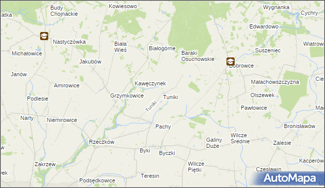 mapa Tuniki, Tuniki na mapie Targeo