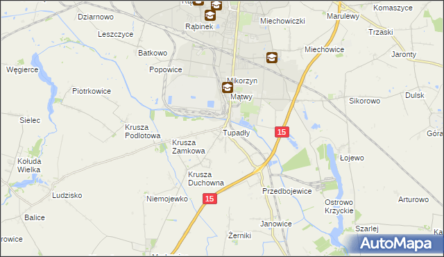 mapa Tupadły gmina Inowrocław, Tupadły gmina Inowrocław na mapie Targeo