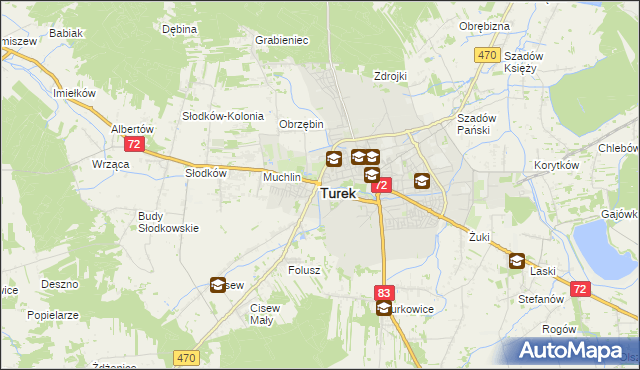 mapa Turka, Turek na mapie Targeo