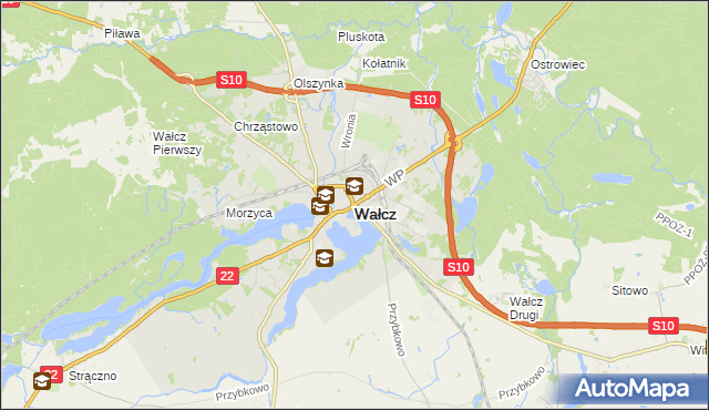 mapa Wałcz, Wałcz na mapie Targeo