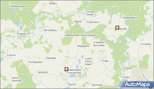 mapa Wałdówko gmina Zblewo, Wałdówko gmina Zblewo na mapie Targeo
