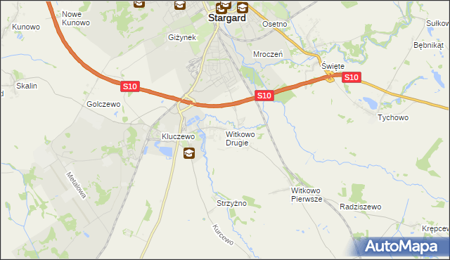 mapa Witkowo Drugie, Witkowo Drugie na mapie Targeo