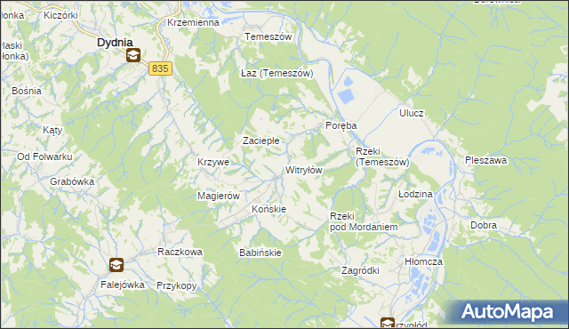 mapa Witryłów, Witryłów na mapie Targeo