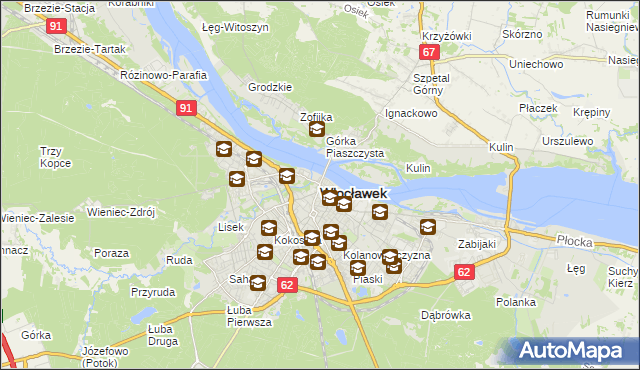 mapa Włocławka, Włocławek na mapie Targeo