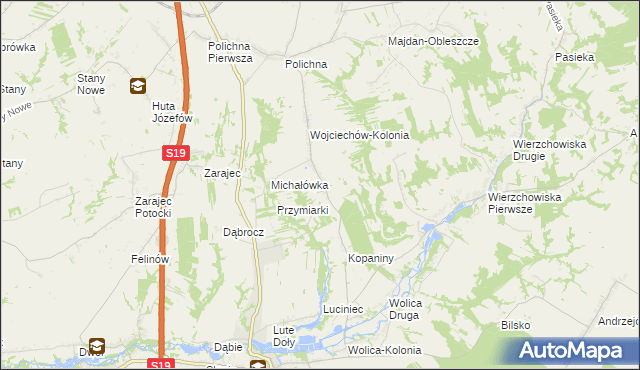 mapa Wojciechów gmina Szastarka, Wojciechów gmina Szastarka na mapie Targeo