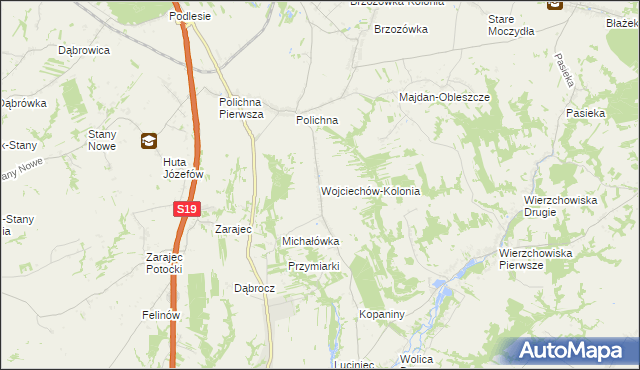 mapa Wojciechów-Kolonia, Wojciechów-Kolonia na mapie Targeo