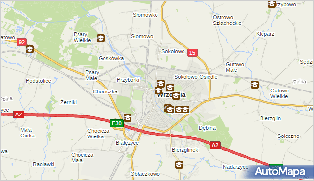 mapa Wrześni, Września na mapie Targeo