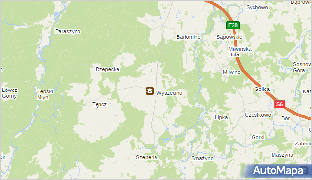 mapa Wyszecino, Wyszecino na mapie Targeo