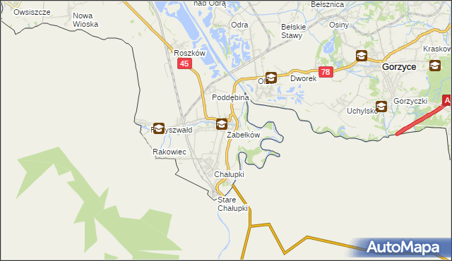 mapa Zabełków, Zabełków na mapie Targeo