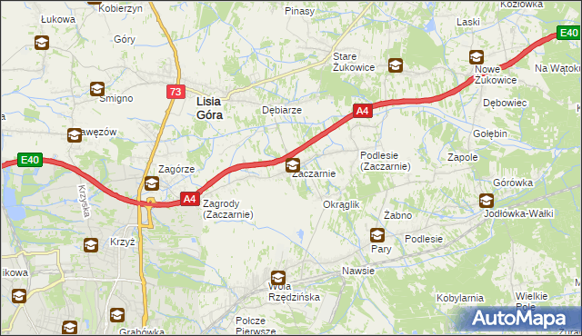 mapa Zaczarnie, Zaczarnie na mapie Targeo